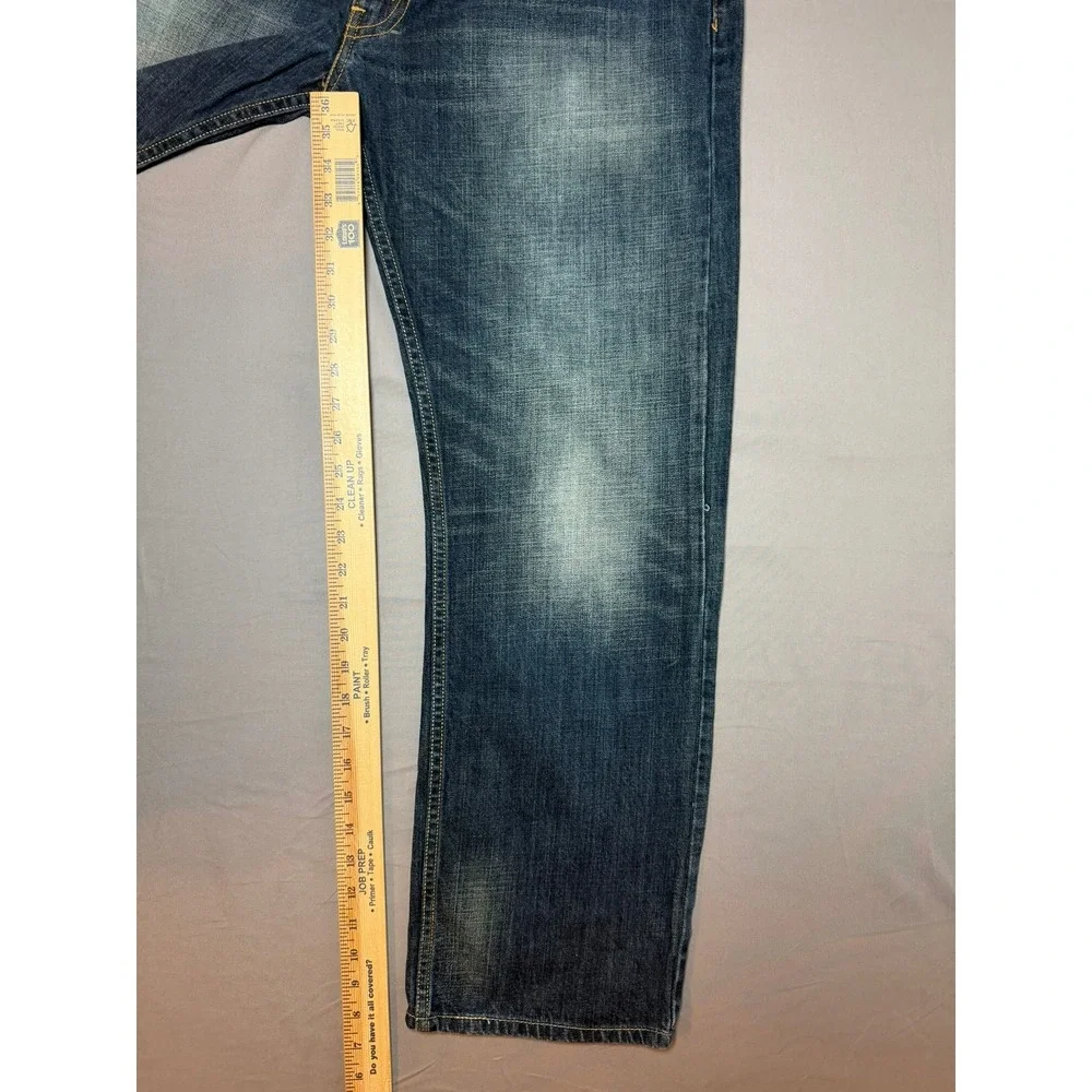 Levis 505 Mens Straight Fit Jeans Blue Denim 36x30 Medium Wash Cotton